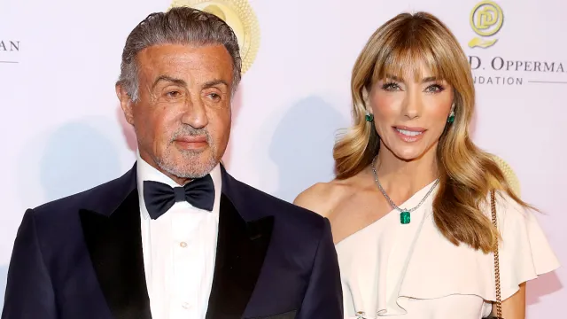 Sylvester Stallone (L) and Jennifer Flavin Stallone at the Justice Ruth Bader Ginsburg Woman of Leadership Award on March 11, 2022 in Washington, DC honoring Diane von Furstenberg.
