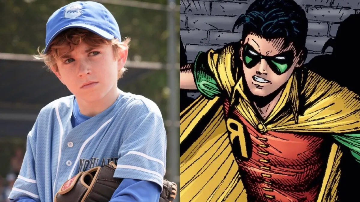 A split image of Walker Scobell and DC’s Robin