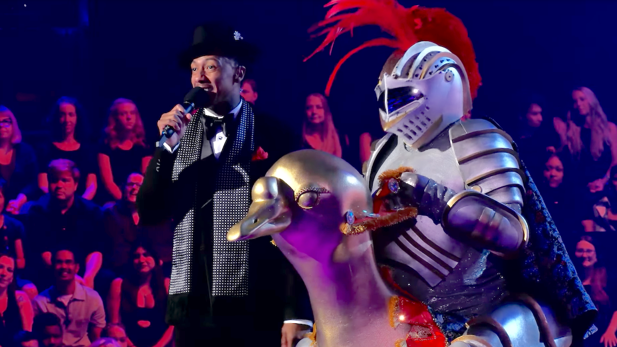 Nick Cannon and the knight Masked Singer