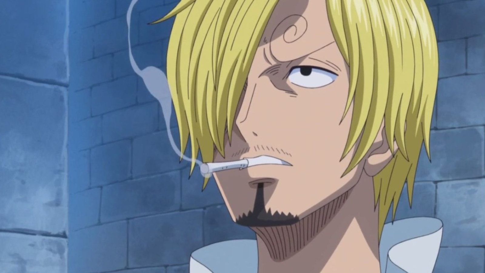 Sanji from One Piece smoking a cigarette