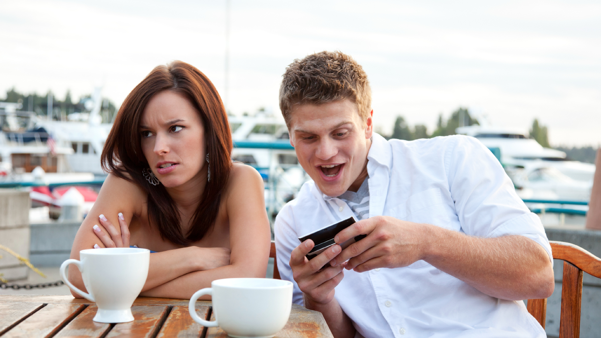 Stock art of a couple on a bad date - Getty