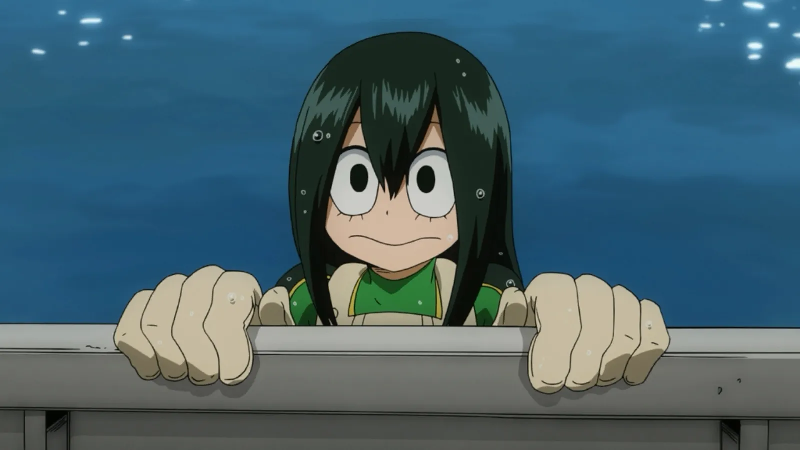Tsuyu Asui coming out of the water in 'My Hero Academia'.