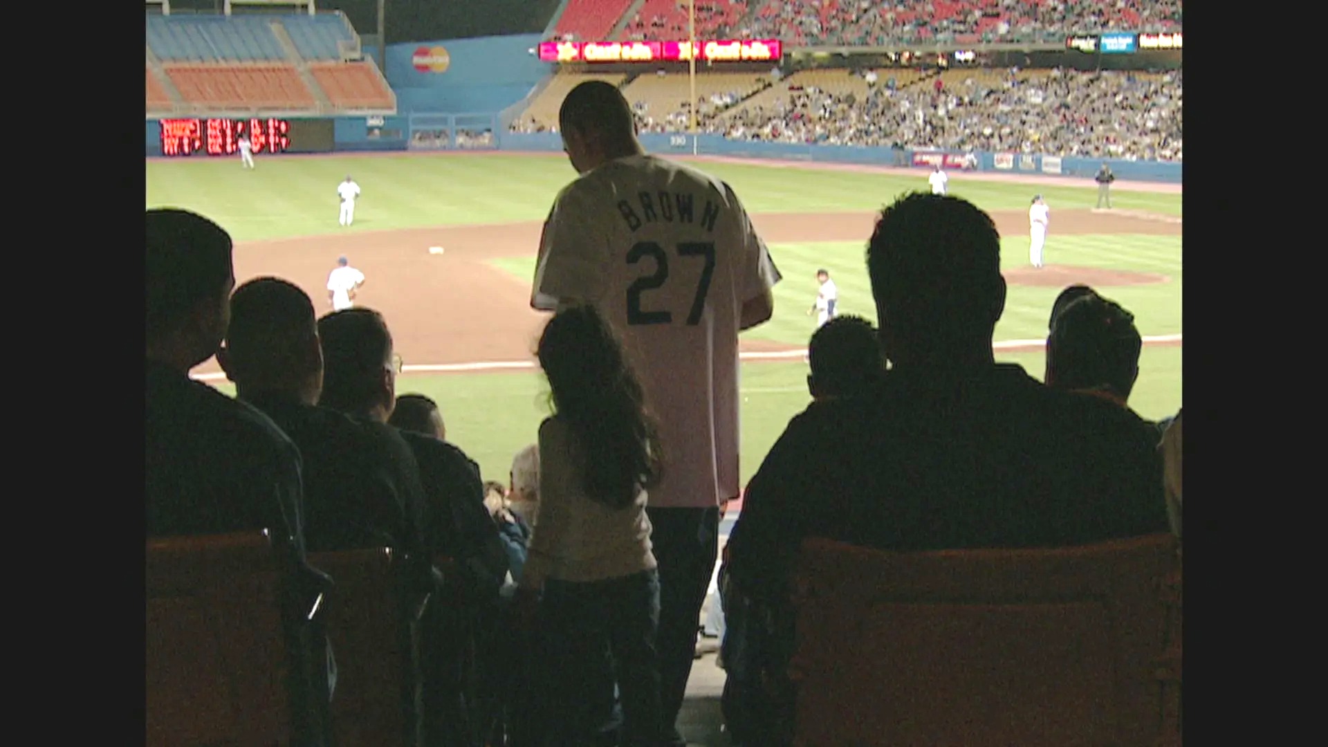 Juan Catalan and his daughter at a Dodgers game