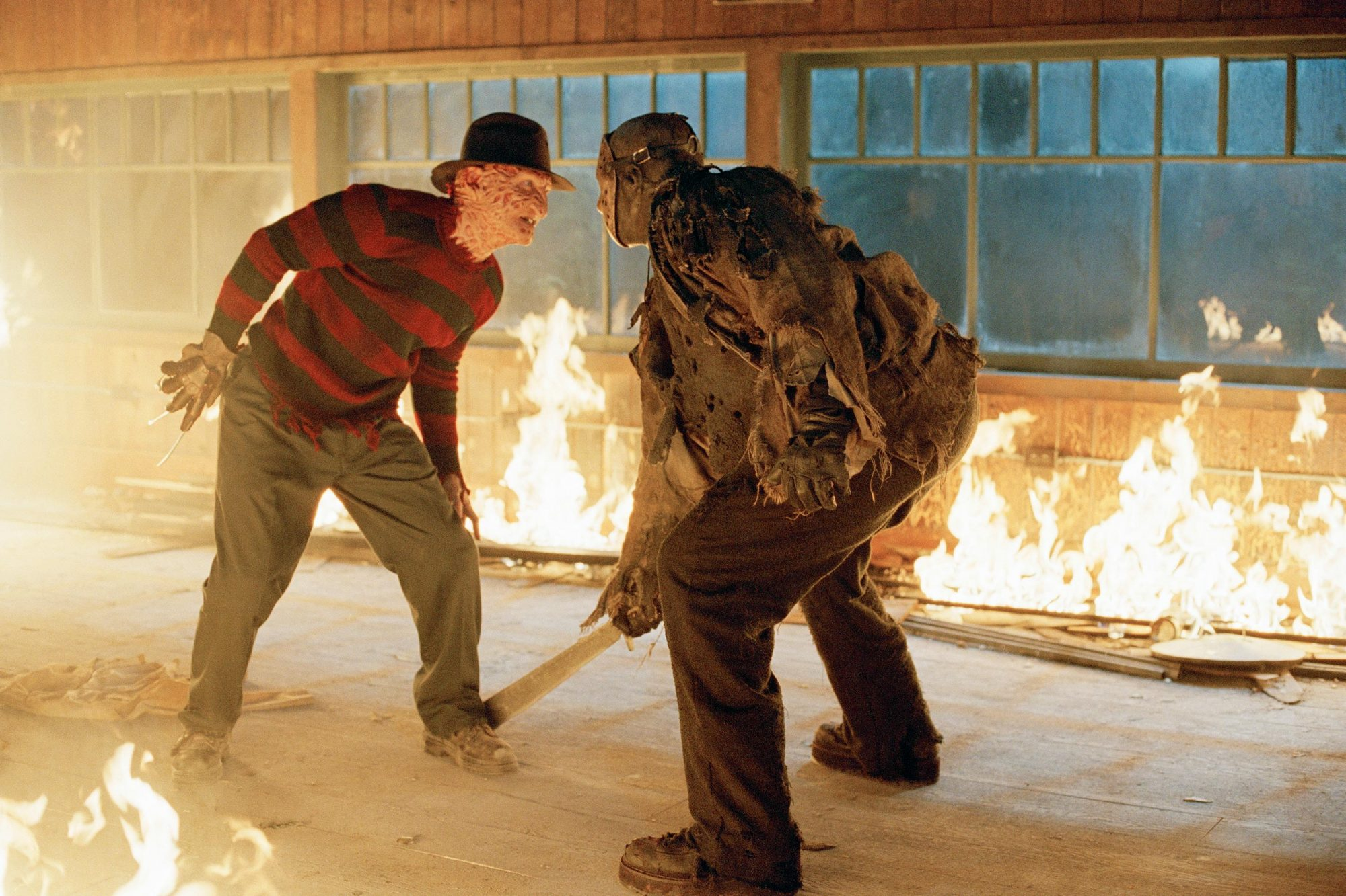 Robert Englund y Ken Kirzinger como Freddy Krueger y Jason Voorhees, Freddy contra Jason (2003)