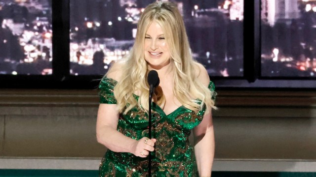 Jennifer Coolidge accepts Outstanding Supporting Actress in a Limited or Anthology Series or Movie for "The White Lotus" onstage during the 74th Primetime Emmys at Microsoft Theater on September 12, 2022 in Los Angeles, California.