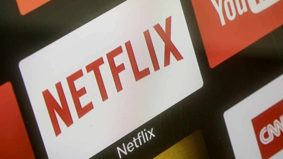 The Netflix App logo is seen on a television screen on March 23, 2018 in Istanbul, Turkey.