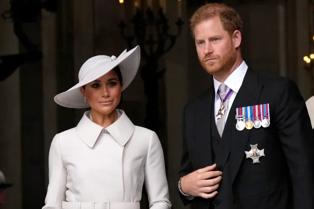 Prince Harry and Meghan Markle at Platinum Jubilee 2022