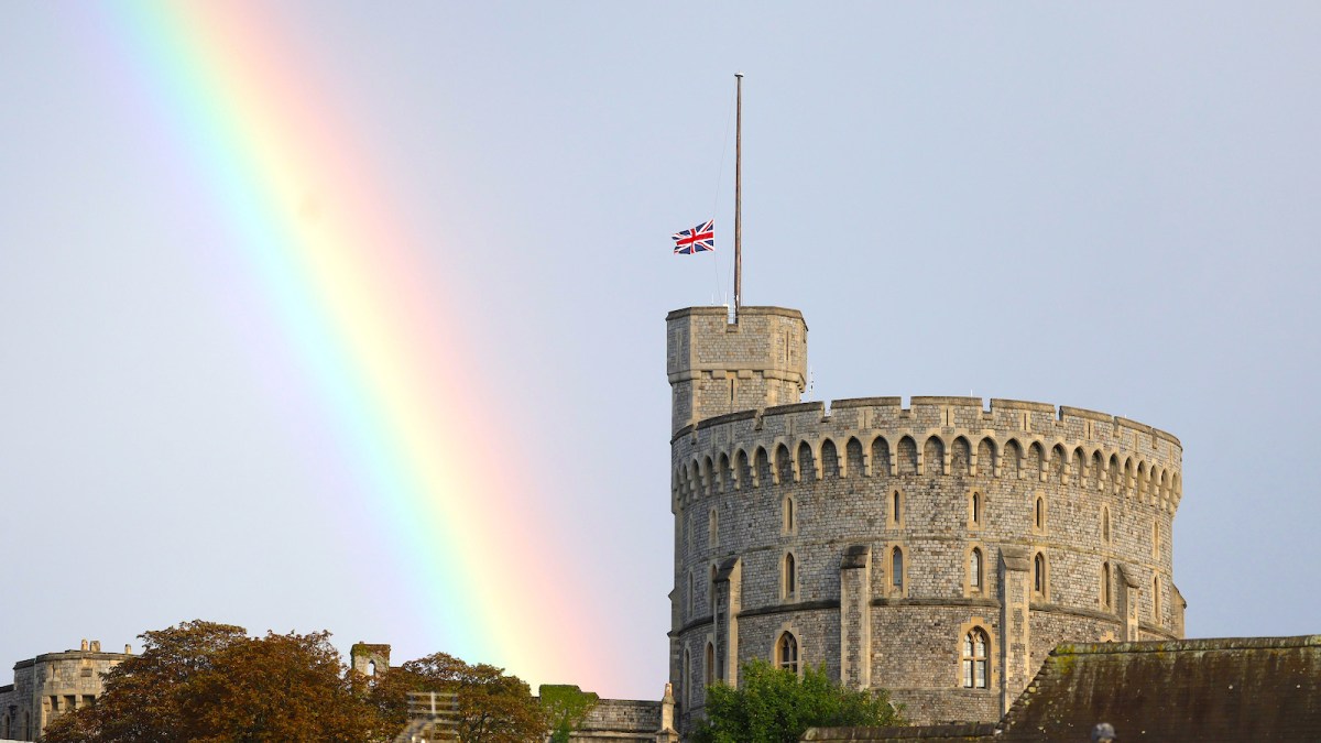 A rainbow appears above Windsor Castle on the day of Queen Elizabeth II's death