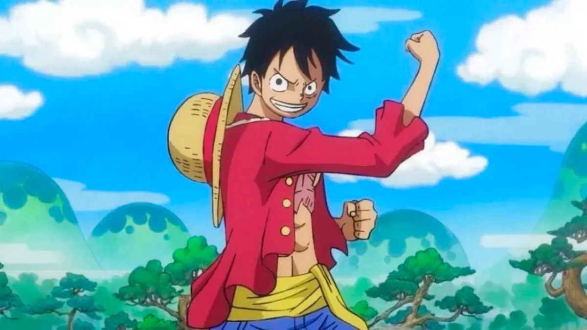 Luffy smiles at the camera