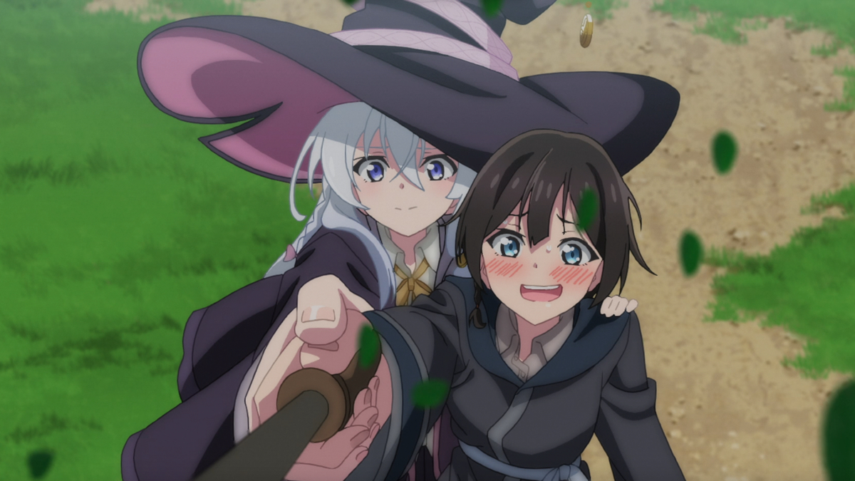 Elaina helps Saya train for a magic exam. 