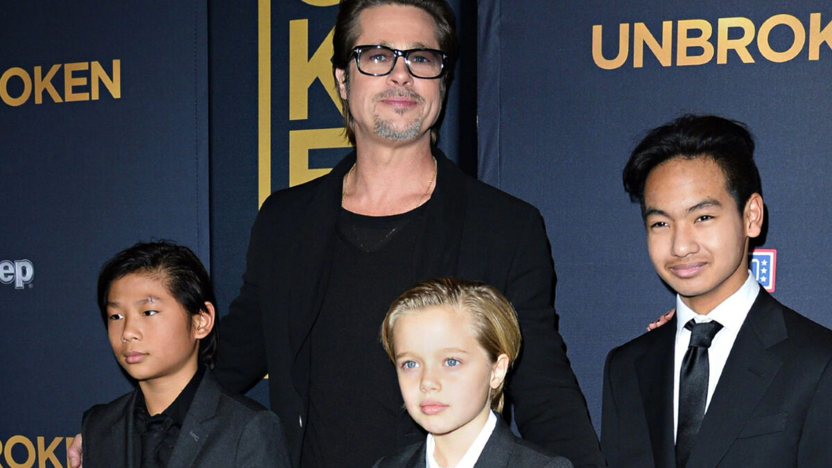 Brad Pitt with his kids.