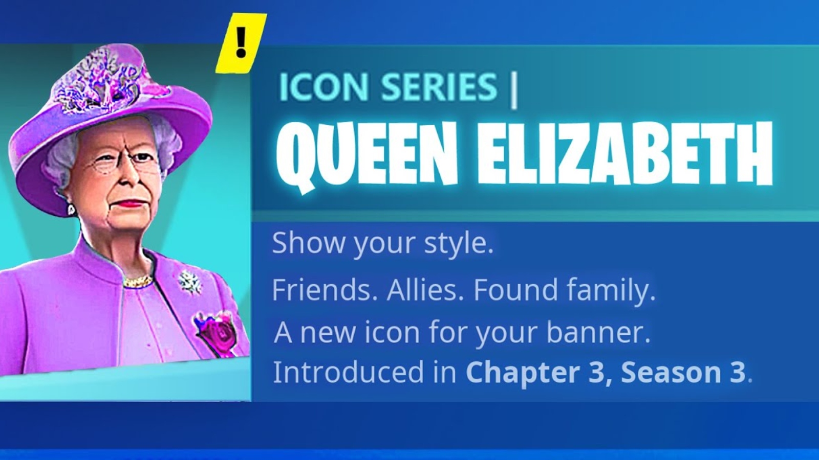 Queen Elizabeth II skin in Fornite