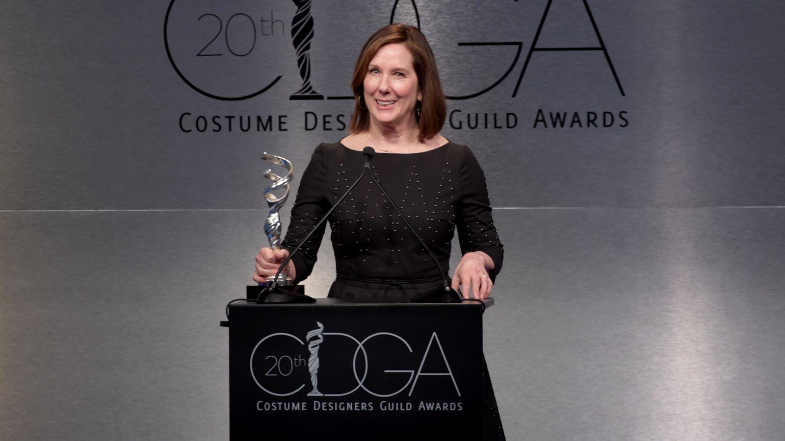 Producer Kathleen Kennedy speaks onstage during the Costume Designers Guild Awards at The Beverly Hilton Hotel on February 20, 2018 in Beverly Hills, California. (Photo by Kevin Winter/Getty Images)
