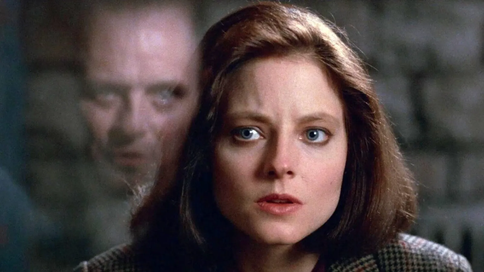 Jodie Foster and Anthony Hopkins as Clarice Starling and Hannibal Lecter