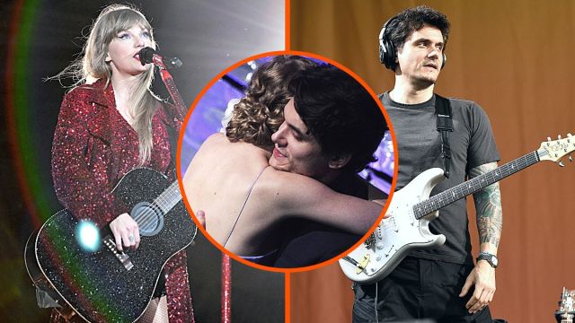 Photo montage of Taylor Swift and John Mayer.