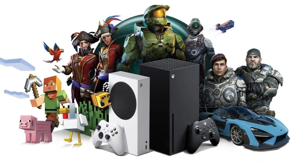 Microsoft Xbox banner featuring several game characters