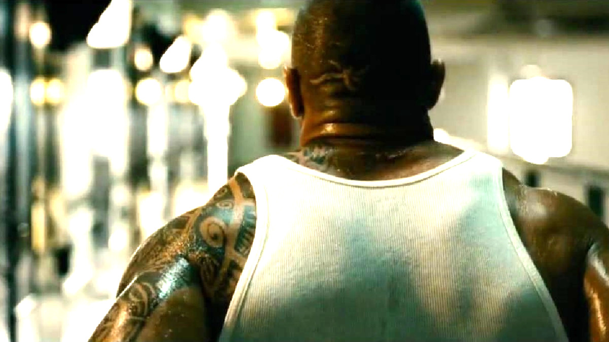 What does Dwayne Johnsons characters prison tattoo on his inner left  forearm mean in the movie Faster  Quora