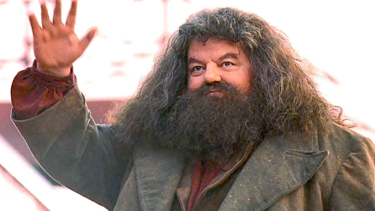 Robbie Coltrane as Hagrid in 'Harry Potter and the Sorcerer's Stone'