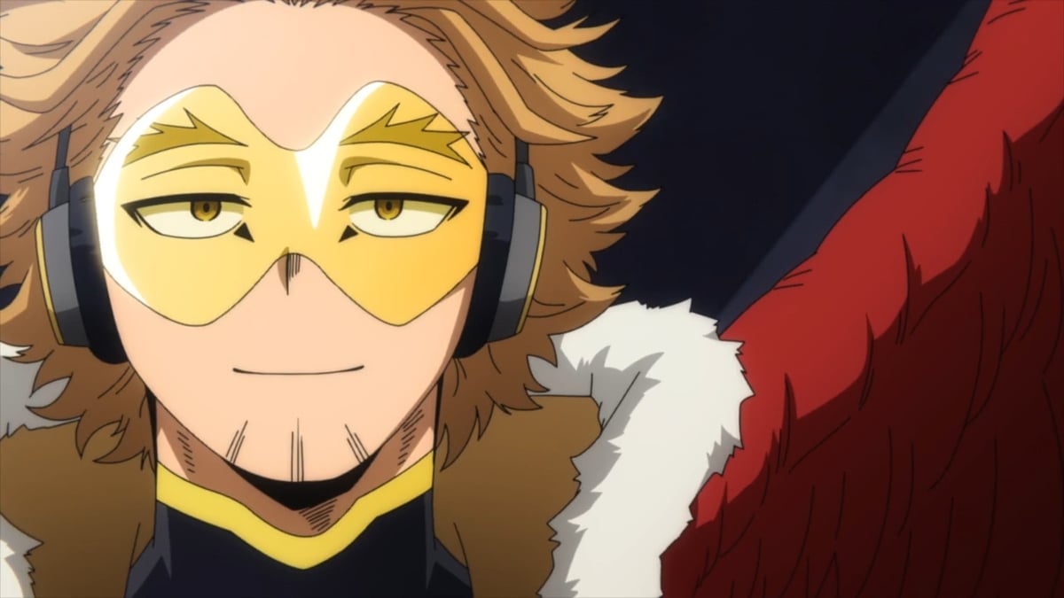 Hawks smiling in season 6 of My Hero Academia.