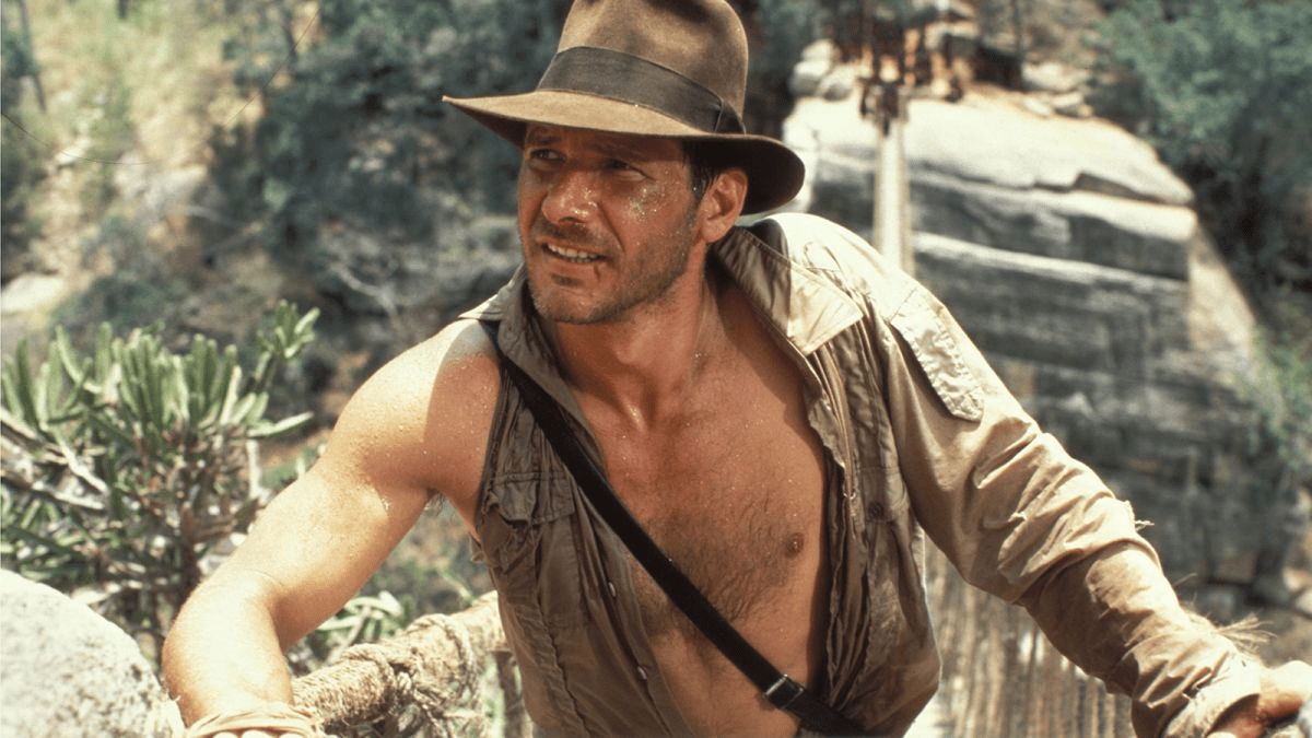 Harrison Ford as Indiana Jones in Indiana Jones and the Temple of Doom