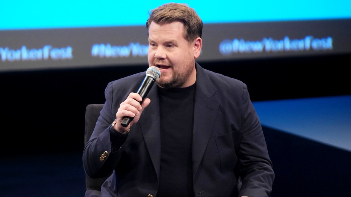 James Corden speaks onstage during the 2022 New Yorker Festival at SVA Theatre on October 09, 2022 in New York City