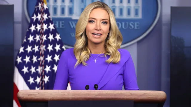 White House Press Secretary Kayleigh McEnany speaks during a White House briefing at the James Brady Press Briefing Room of the White House December 15, 2020 in Washington, DC.