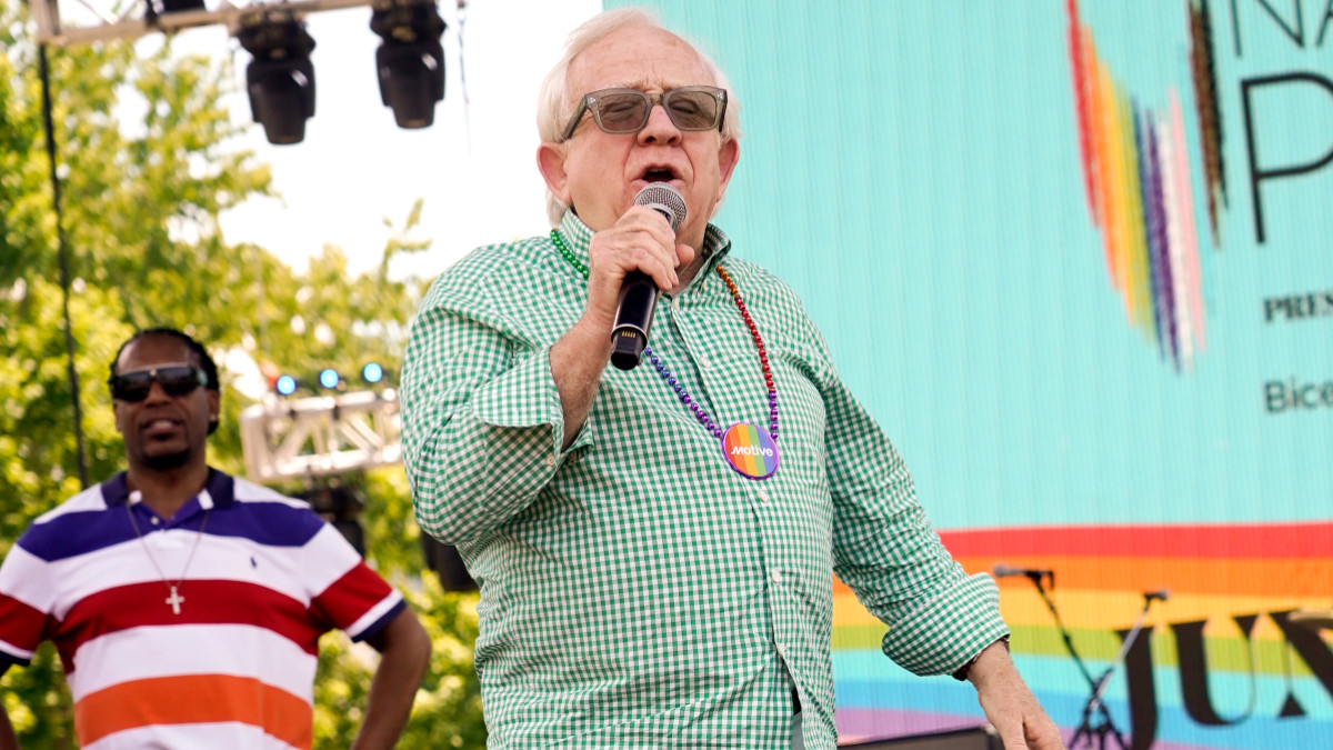 Grand Marshal Leslie Jordan addresses the crowd during day 1 of Nashville Pride 2022 on June 25, 2022 in Nashville, Tennessee.