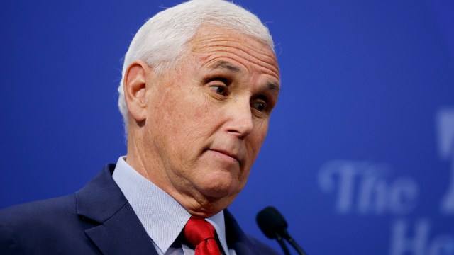 Former Vice President Mike Pence speaks during an event to promote his new book at the conservative Heritage Foundation think tank on October 19, 2022 in Washington, DC.