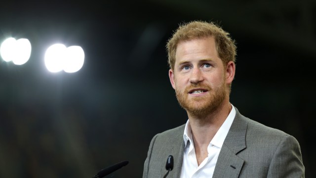 Prince Harry, Duke of Sussex speaks on stage during the press conference at the Invictus Games Dusseldorf 2023 - One Year To Go events, on September 06, 2022 in Dusseldorf, Germany. The Invictus Games is an international multi-sport event first held in 2014, for wounded, injured and sick servicemen and women, both serving and veterans. The Games were founded by Prince Harry, Duke of Sussex who's inspiration came from his visit to the Warrior Games in the United States, where he witnessed the ability of sport to help both psychologically and physically.