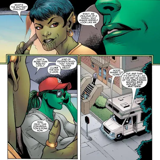 Marvel comic panel of Jazinda and She-Hulk