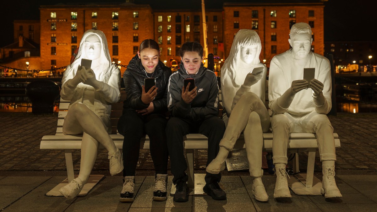teens with phones Liverpool