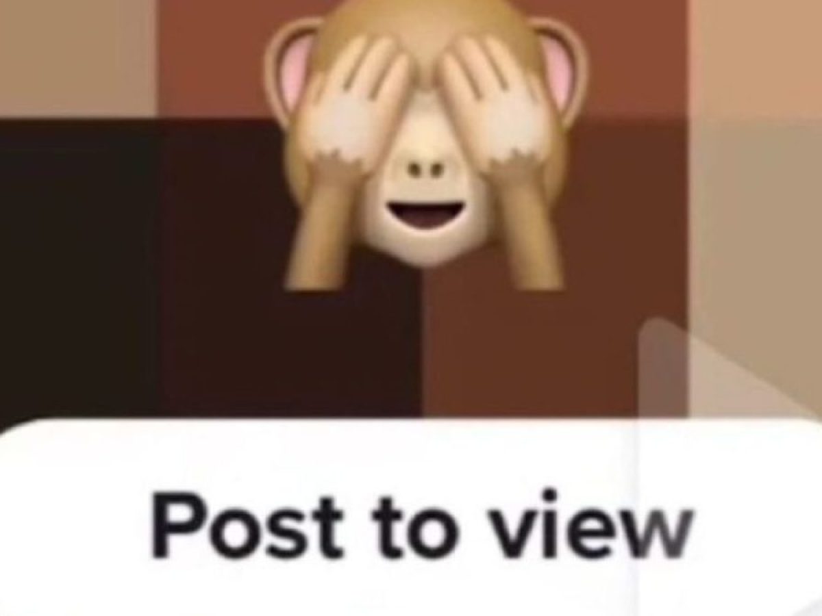 tiktok blurred monkey emoji post to view