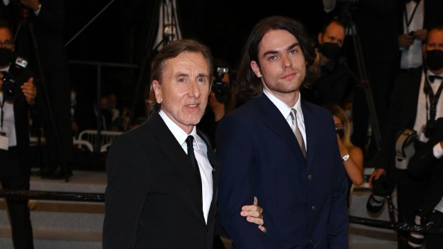 Tim Roth and Michael Cormac Roth attends the "Bergman Island" screening during the 74th annual Cannes Film Festival on July 11, 2021 in Cannes, France.