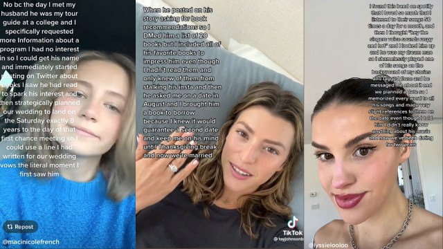 Split screen of three selfies of TikTok users