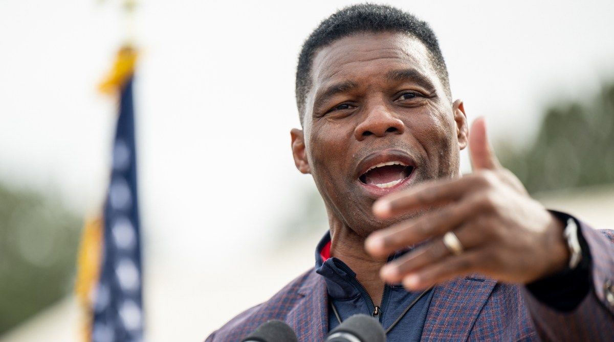 Republican U.S. Senate candidate Herschel Walker speaks to supporters at a campaign rally on November 16, 2022 in McDonough, Georgia. Walker, the University of Georgia Heisman Trophy winner and former NFL running back, continues campaigning across the state ahead of a runoff election against incumbent Sen. Raphael Warnock (D-GA) on December 6.