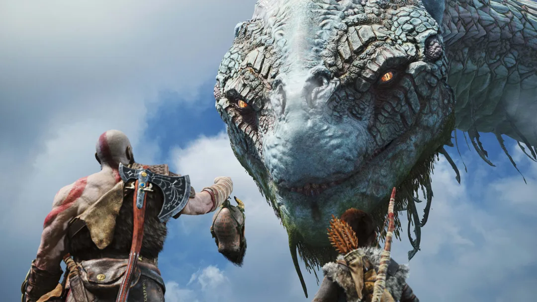 Kratos is heading something to a monster in God of War.