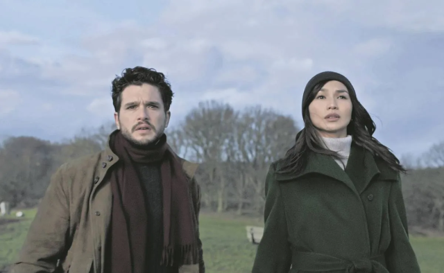 Kit Harington and Gemma Chan as Dane and Sersi from Eternals