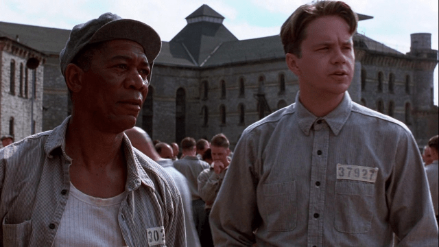 Morgan Freeman and Tim Robbins as Red and Andy in 'The Shawshank Redemption'
