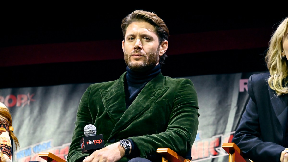 Jensen Ackles speaks onstage at The Winchesters Pilot Screening and Q&A during New York Comic Con 2022 on October 09, 2022 in New York City.