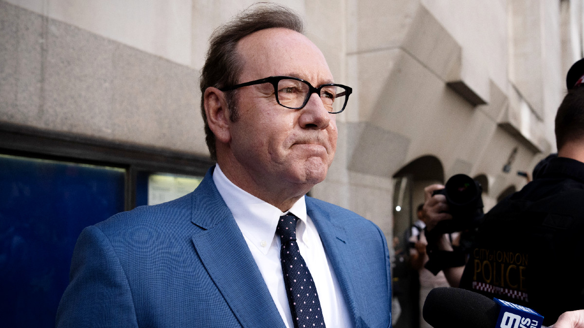 Actor Kevin Spacey leaves the Central Criminal Court on July 14, 2022 in London, England.