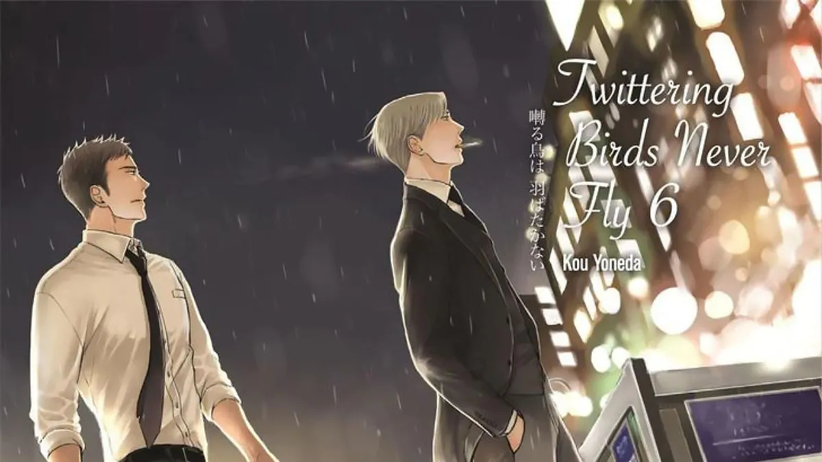 The cover of "Twittering Birds Never Fly" BL manga