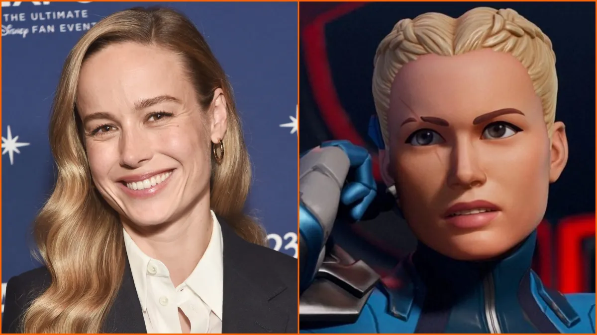 Brie Larson at the D23 Expo 2022 and Paradigm from Fortnite