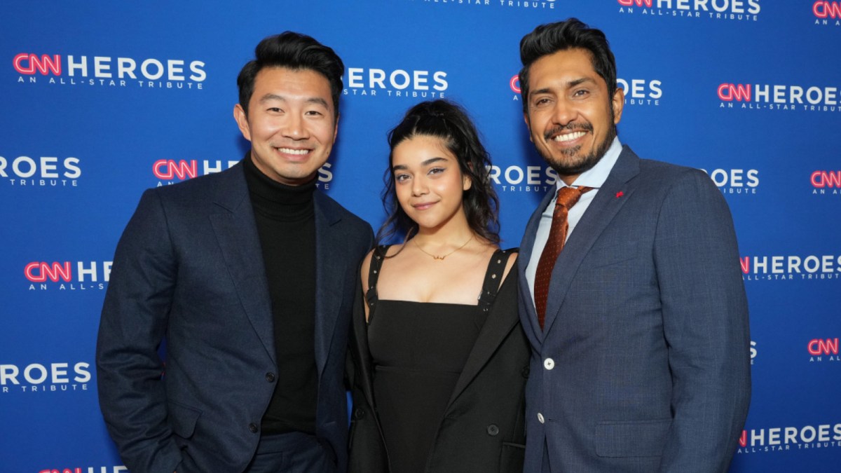 L-R) Simu Liu, Iman Vellani, and Tenoch Huerta attends the 16th annual CNN Heroes: An All-Star Tribute at the American Museum of Natural History on December 11, 2022 in New York City.