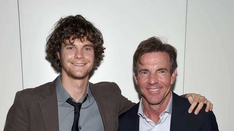 Jack Quaid with his father Dennis Quaid.