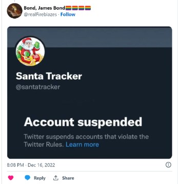 With Elon's Stance On 'Doxxing' Accounts, Is the Santa Tracker Next on Twitter's Naughty List? - Vimarsana News