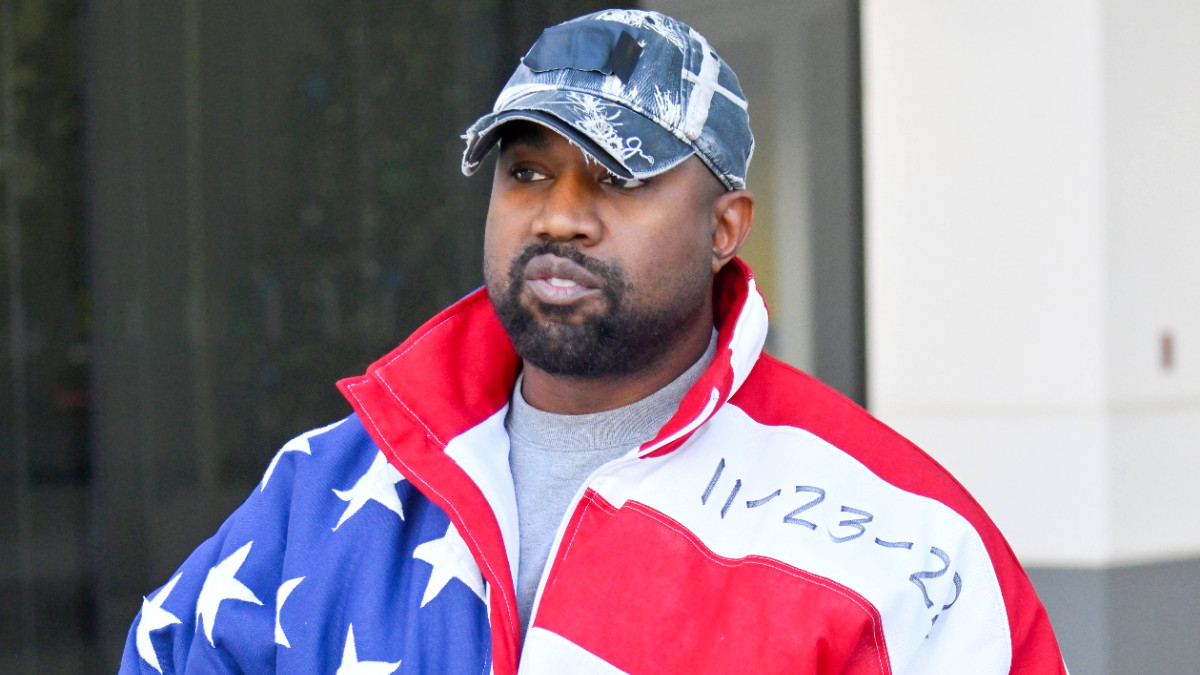 Kanye West is seen on November 27, 2022 in Los Angeles, California