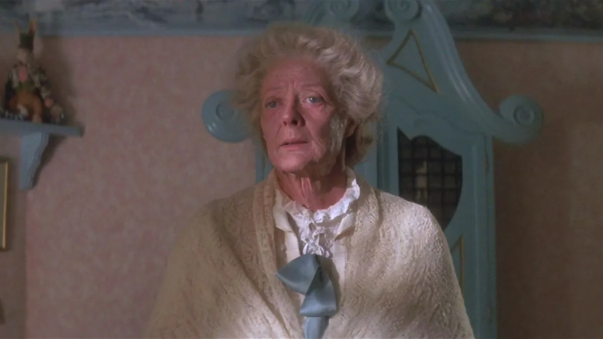 In the movie Hook (1991), Maggie Smith - being only 56 years old at the  time of filming - was aged by makeup to play 92-year-old Granny Wendy. :  r/MovieDetails