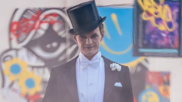 Neil Patrick Harris looks sharp in a suit and top hat as the Toymaker in 'Doctor Who'