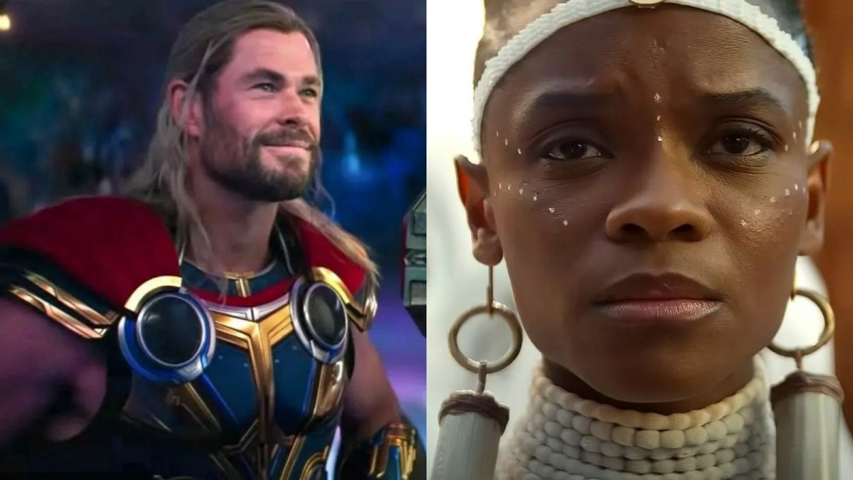 Chris Hemsworth in 'Thor: Love and Thunder'/Letitia Wright in 'Black Panther: Wakanda Forever'