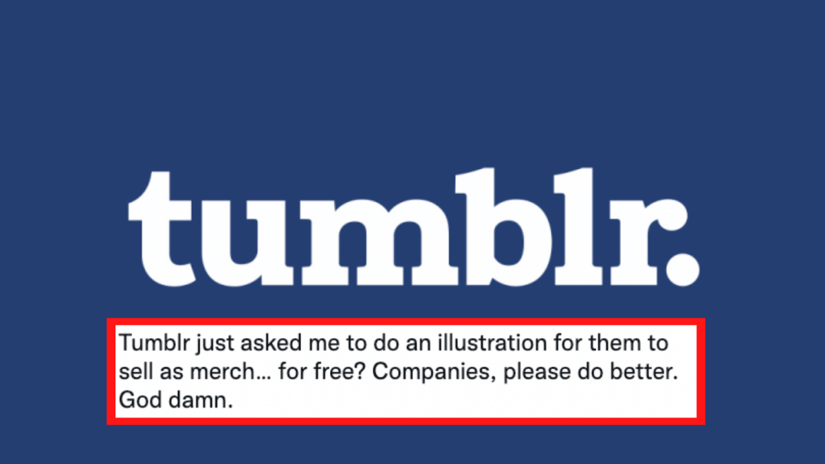 Tumblr put on blast for asking artist for freebie
